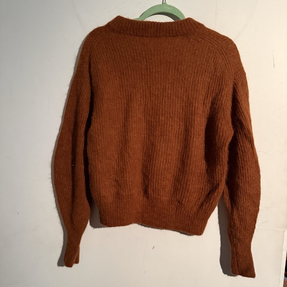 Everlane Alpaca Blend Sweater Medium Rust Brown Quiet Luxury Parisian Soft Girl - Picture 4 of 5